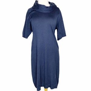 Peruvian connection cowl neck midi sweater dress